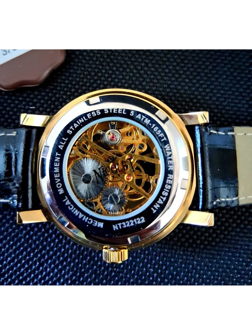 NEW in Box RARE Nicolet 1886 NT322122 Skeleton Mechanical Men's Leather Watch